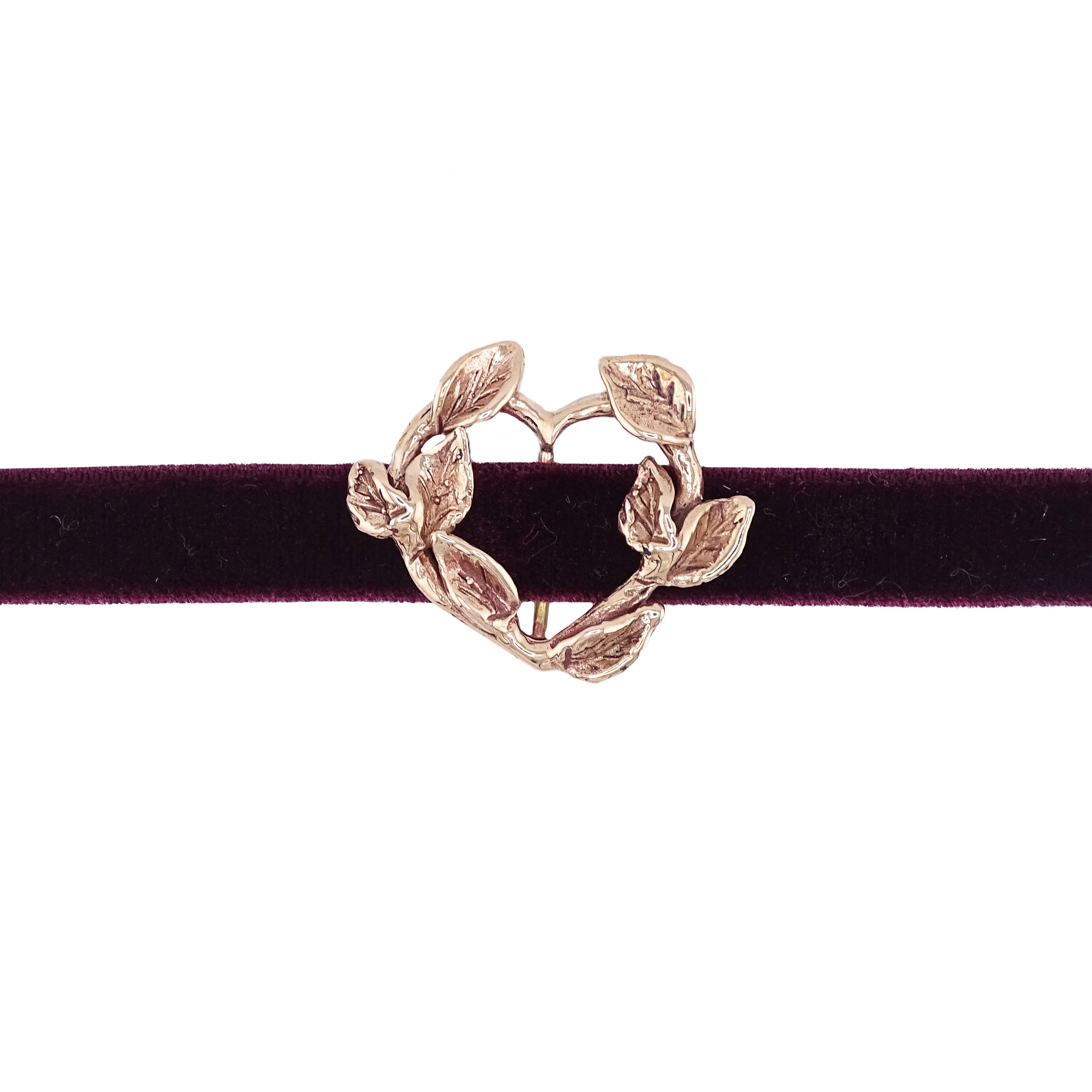 Bracciale velluto cuore ramo