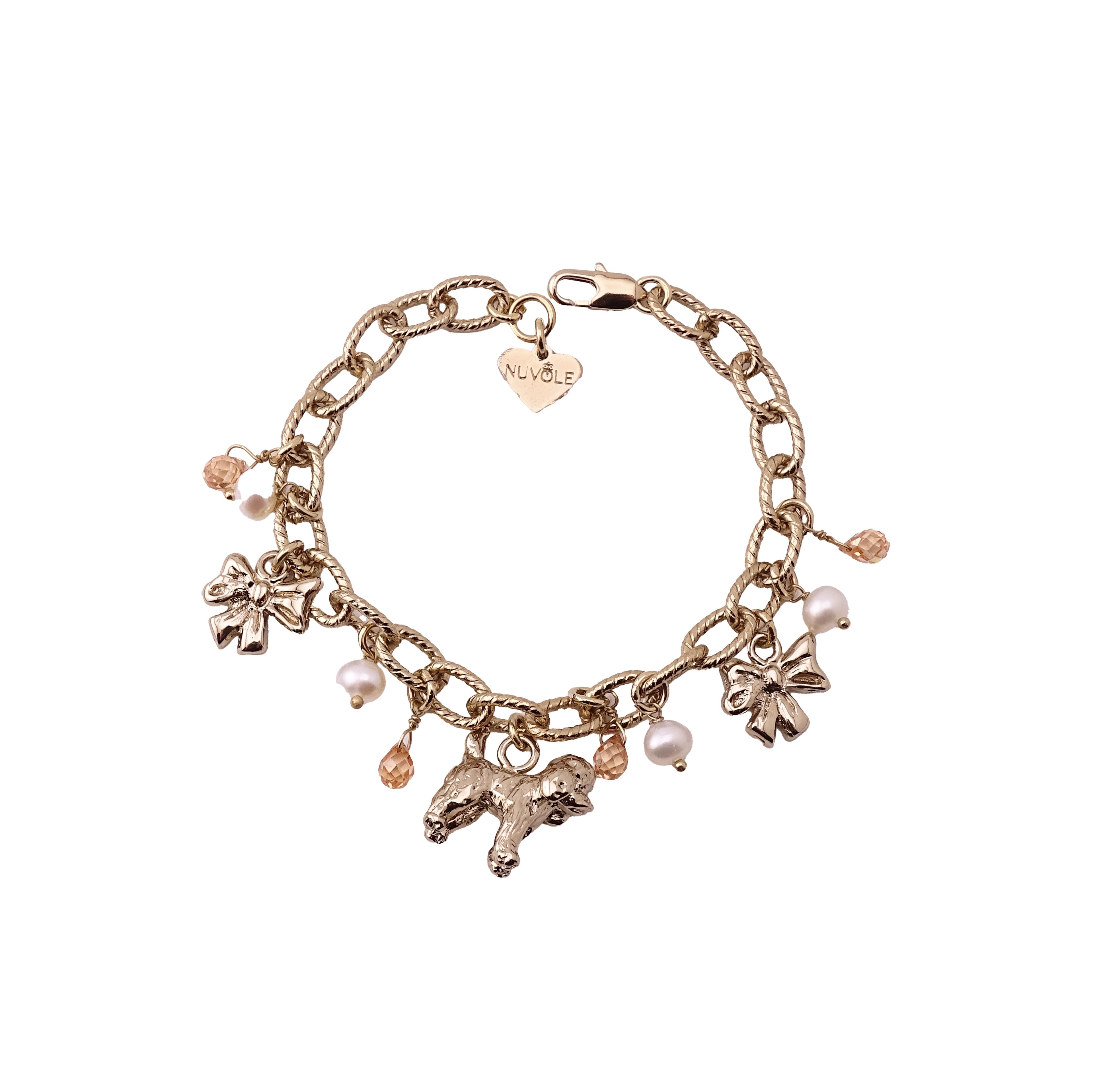 762 Bracciale charms barboncino big e fiocchetti