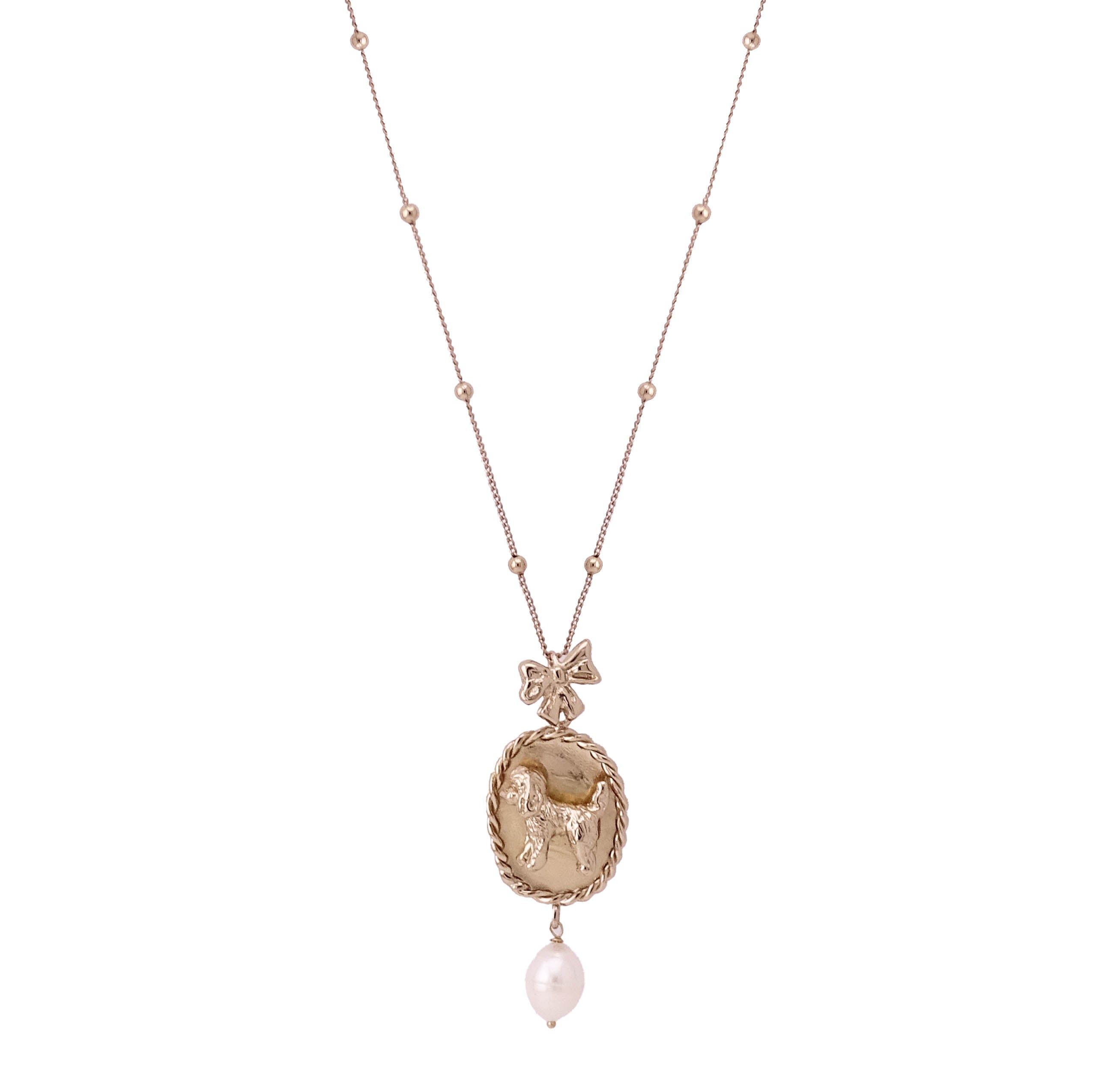 763 Collana lunga cammeo barboncino big