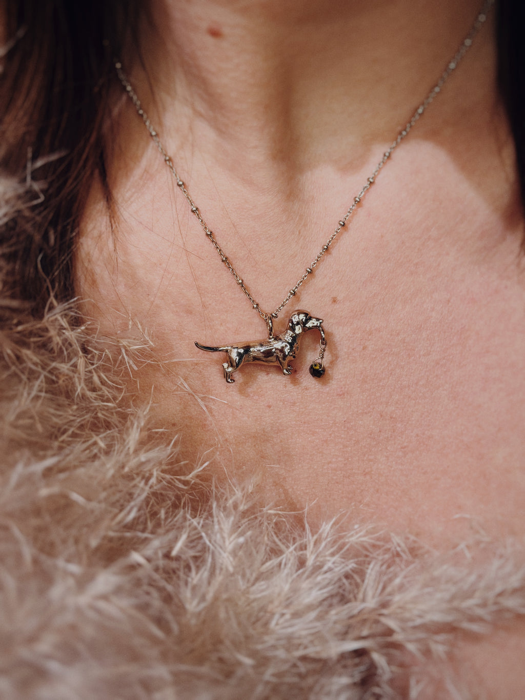 Collana bassotto con zirconcino