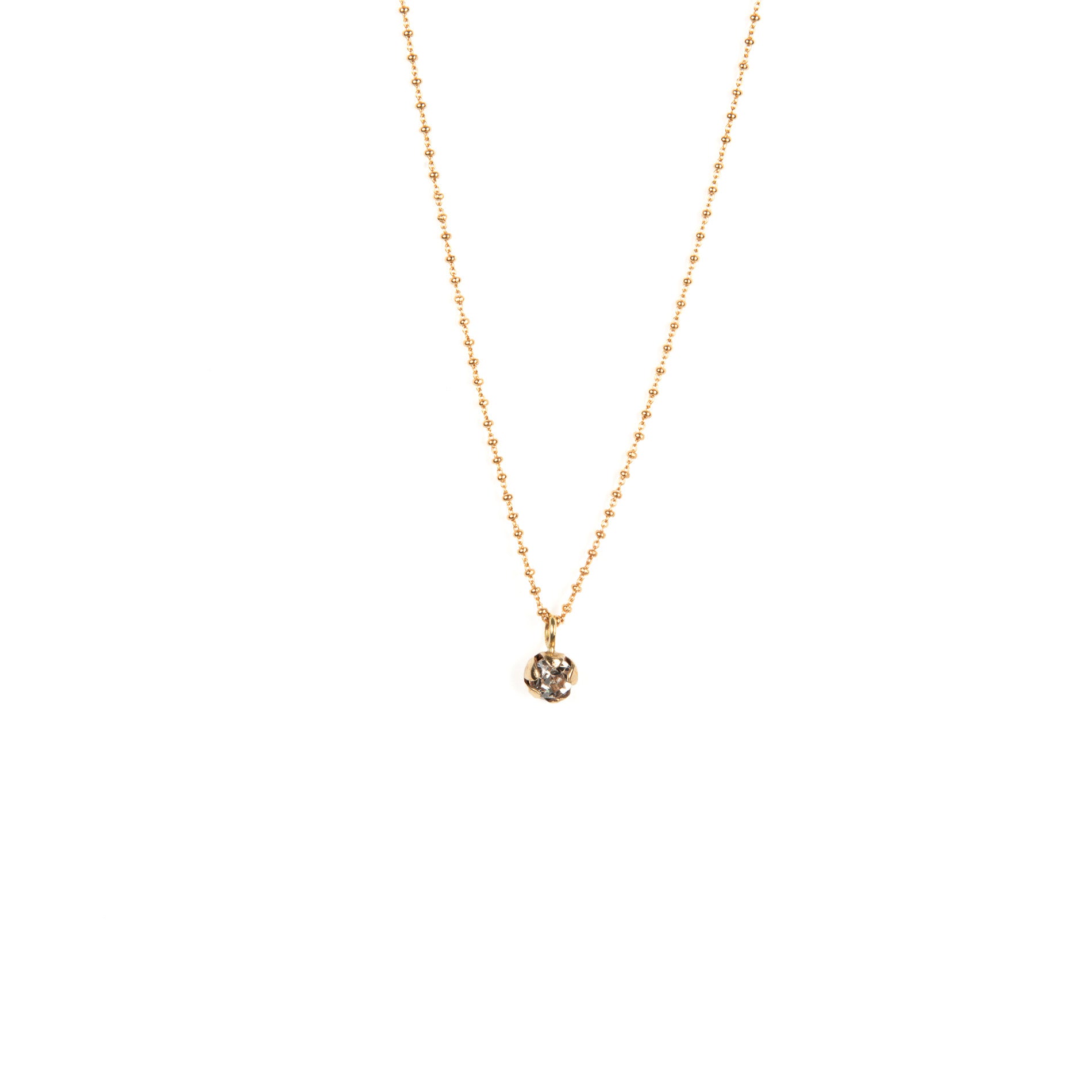 477 Collana fiore solitario cristalli