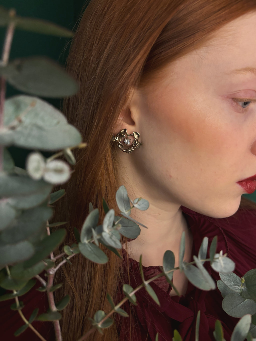 Orecchini cuore ramo punto luce