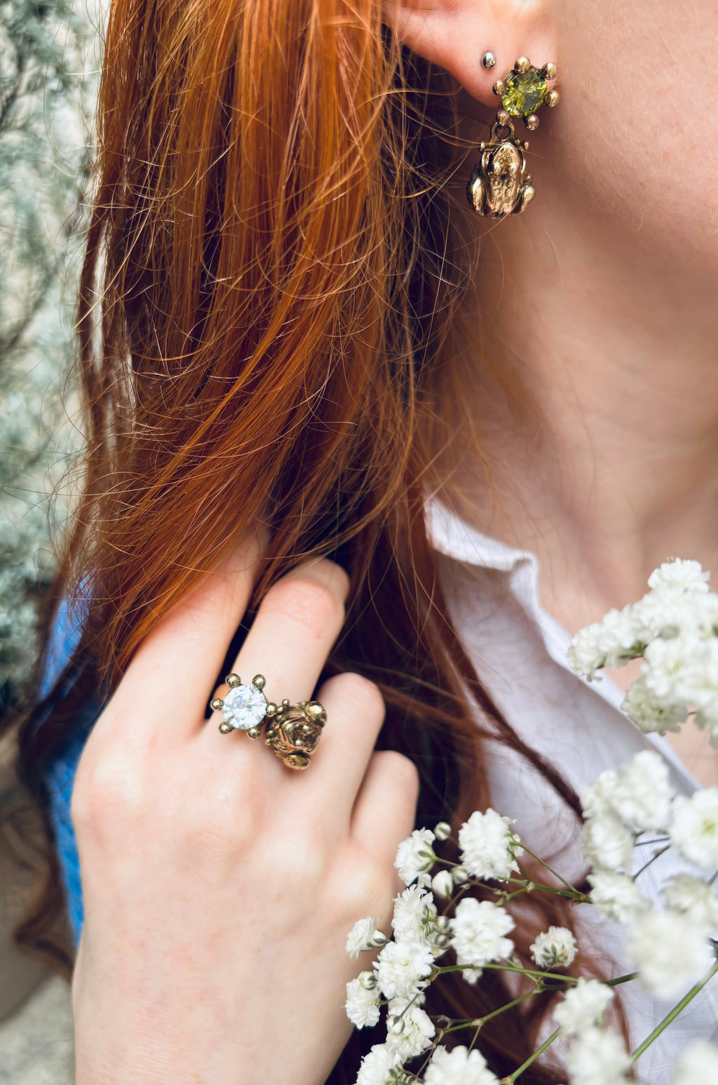 Orecchini principe ranocchio con corona