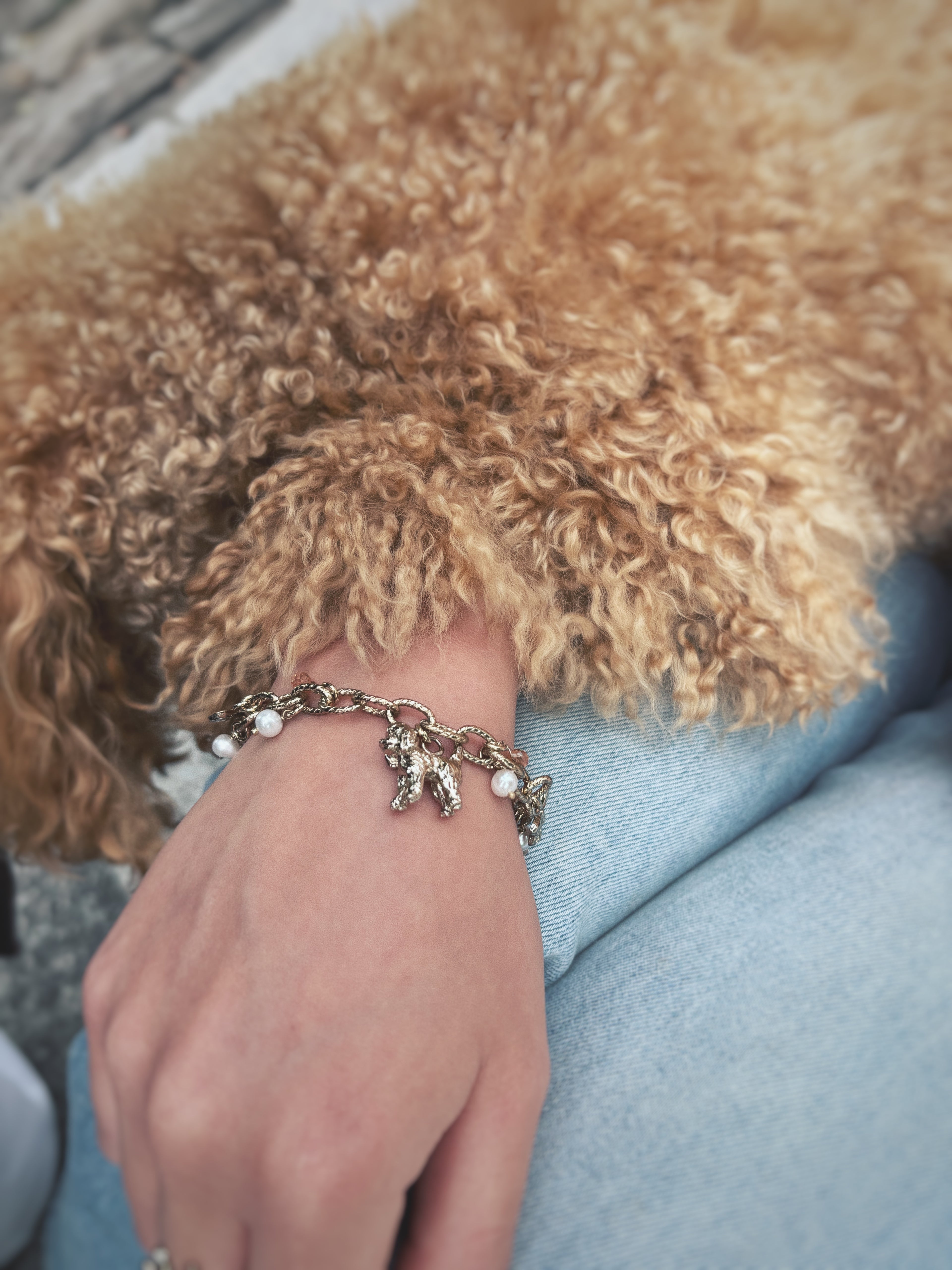 762 Bracciale charms barboncino big e fiocchetti