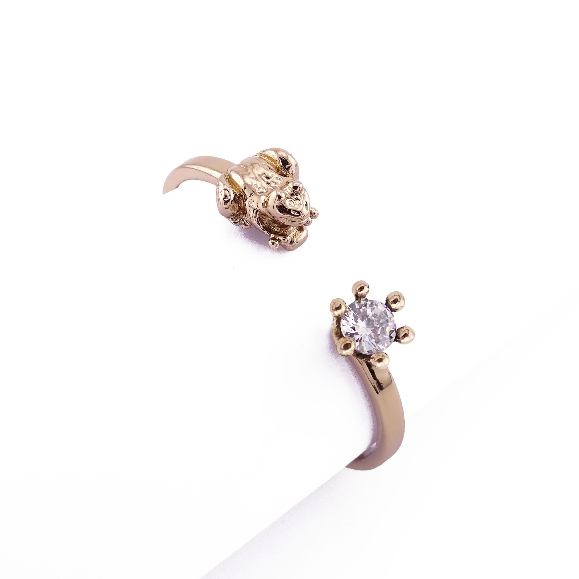 Bracciale rigido principe ranocchio con zircone