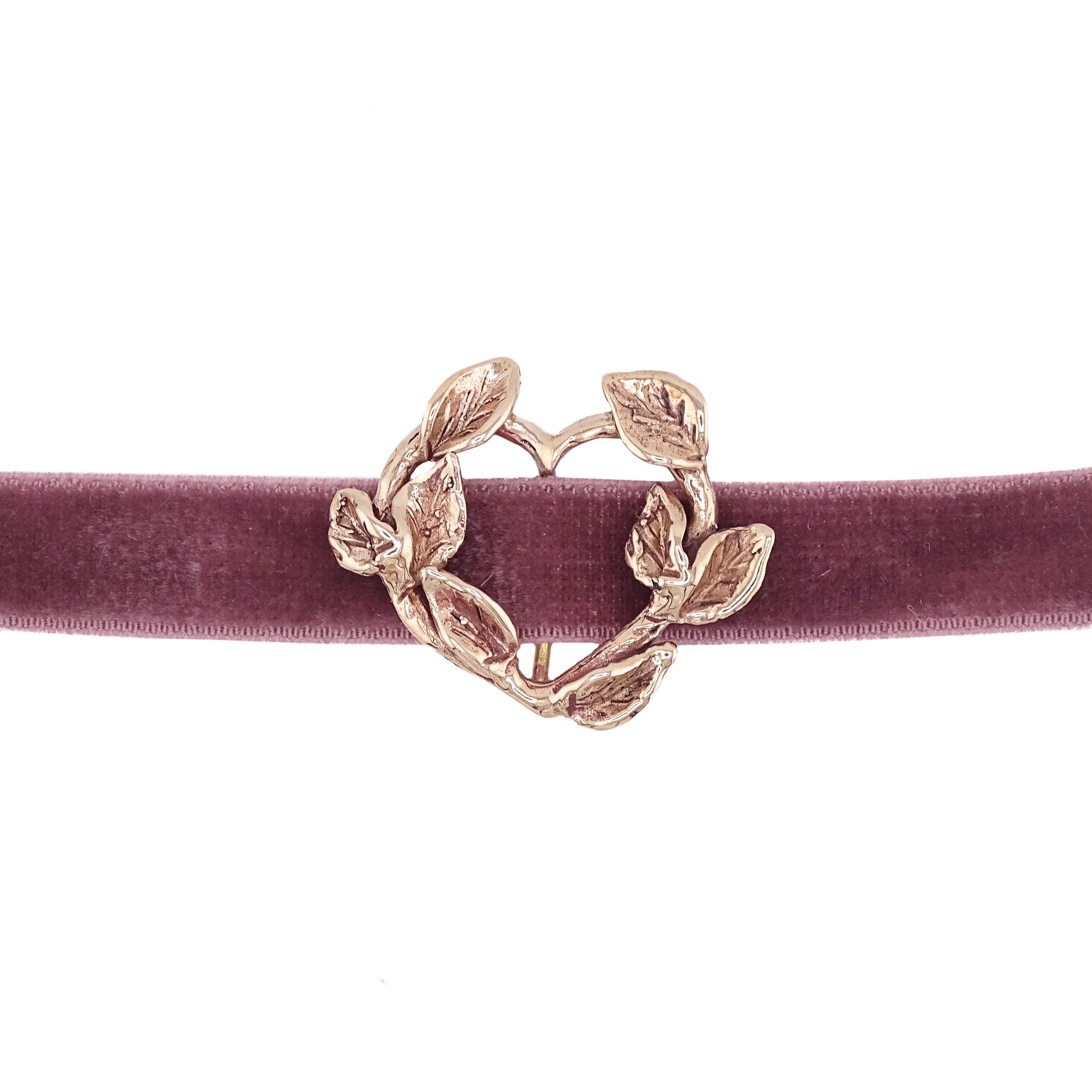 Bracciale velluto cuore ramo