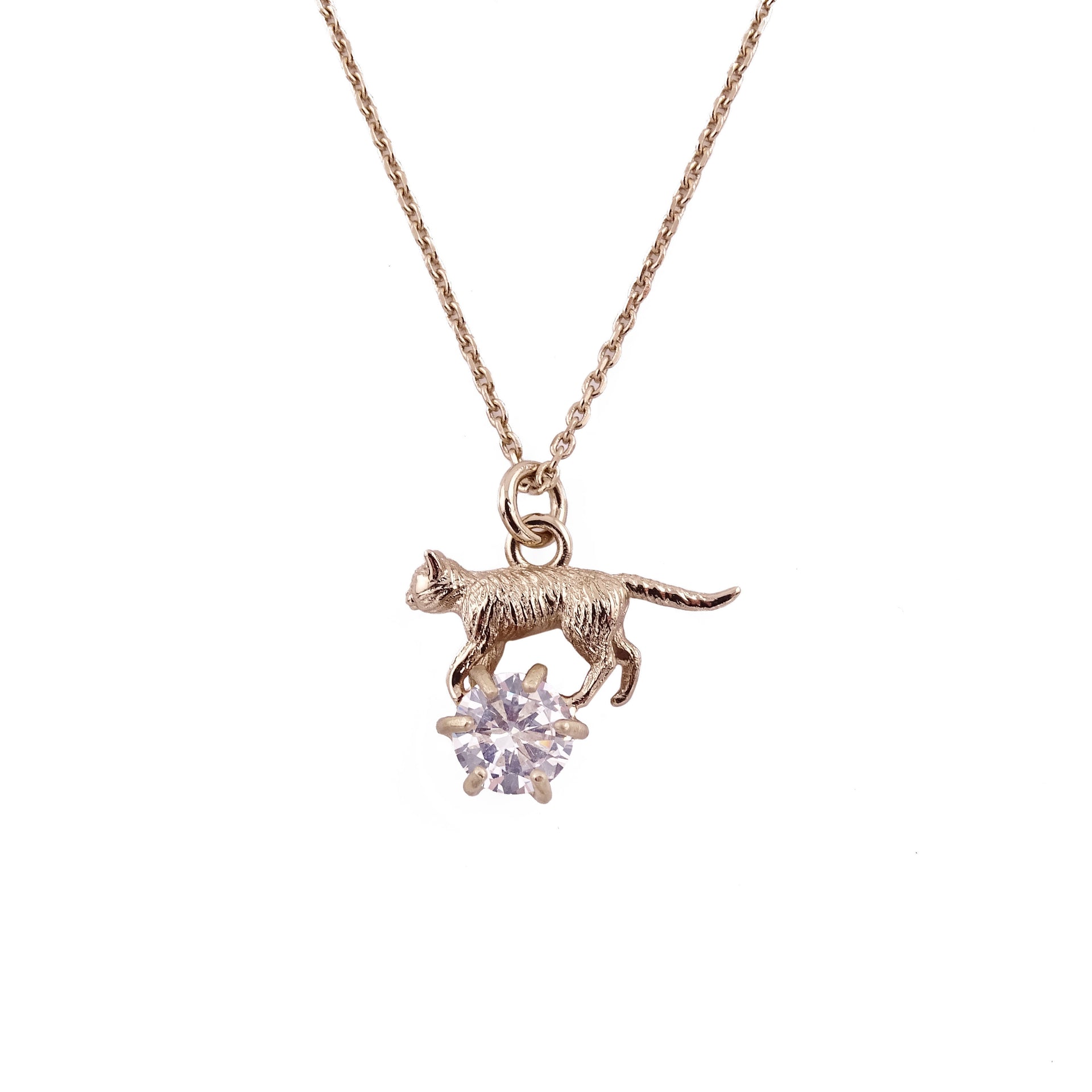 Baobei Collana Gatto In Argento Sterling 925 – Ciondolo Gatto Sulla Luna Con Zirconia – Gioiello Ipoallergenico Per Amanti Dei Gatti, Regalo Con Scatola - 2