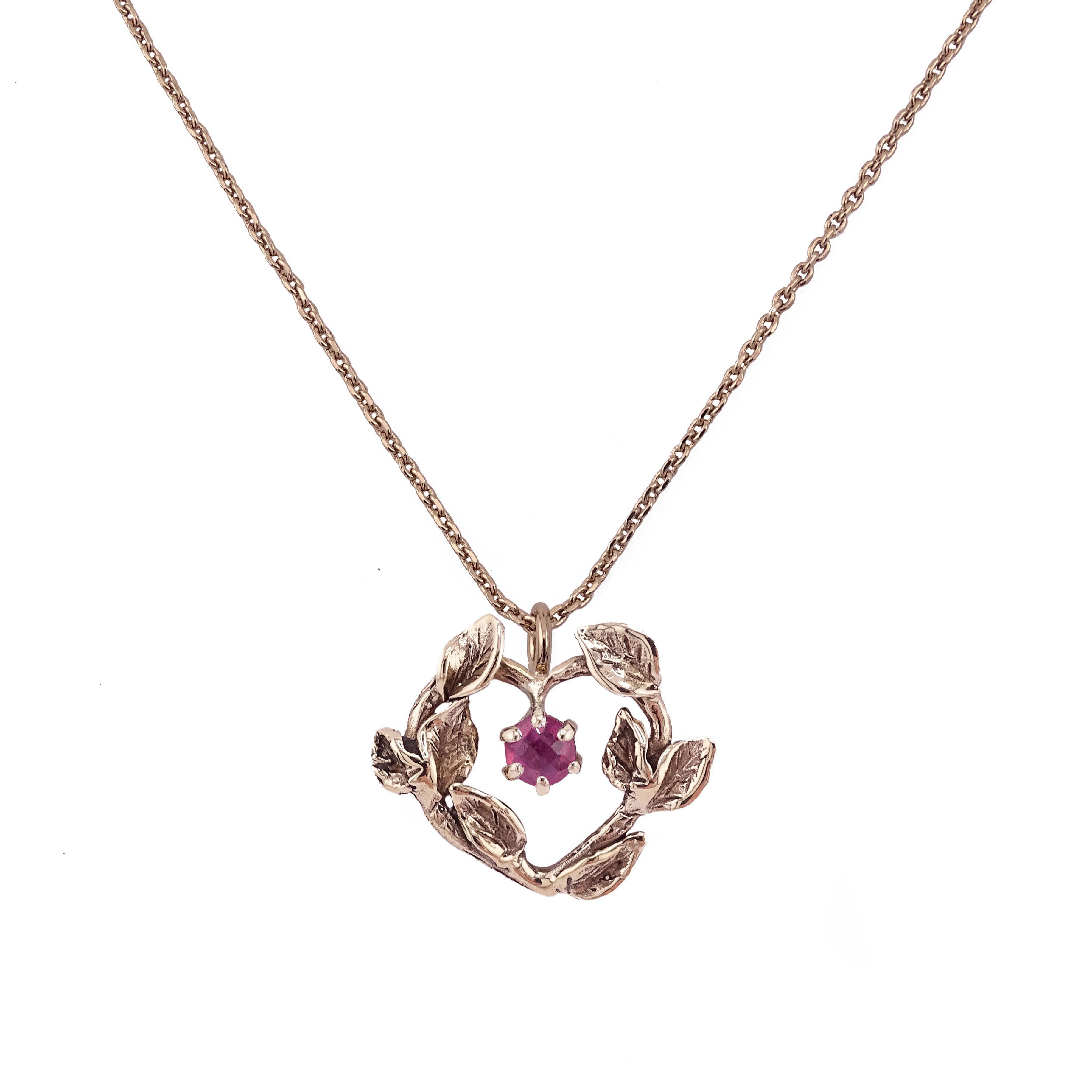 Collana cuore ramo punto luce pietre preziose