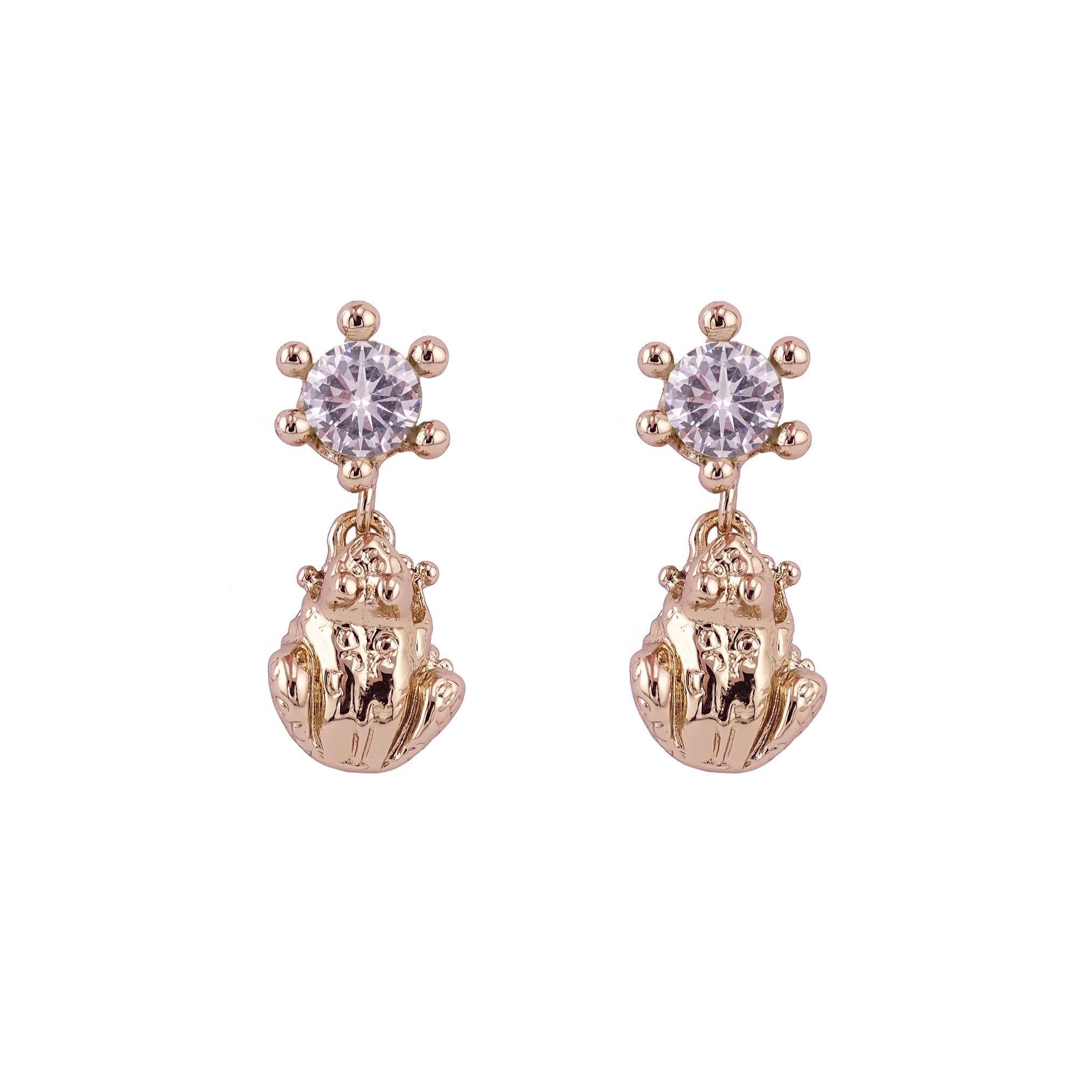 Orecchini principe ranocchio con corona