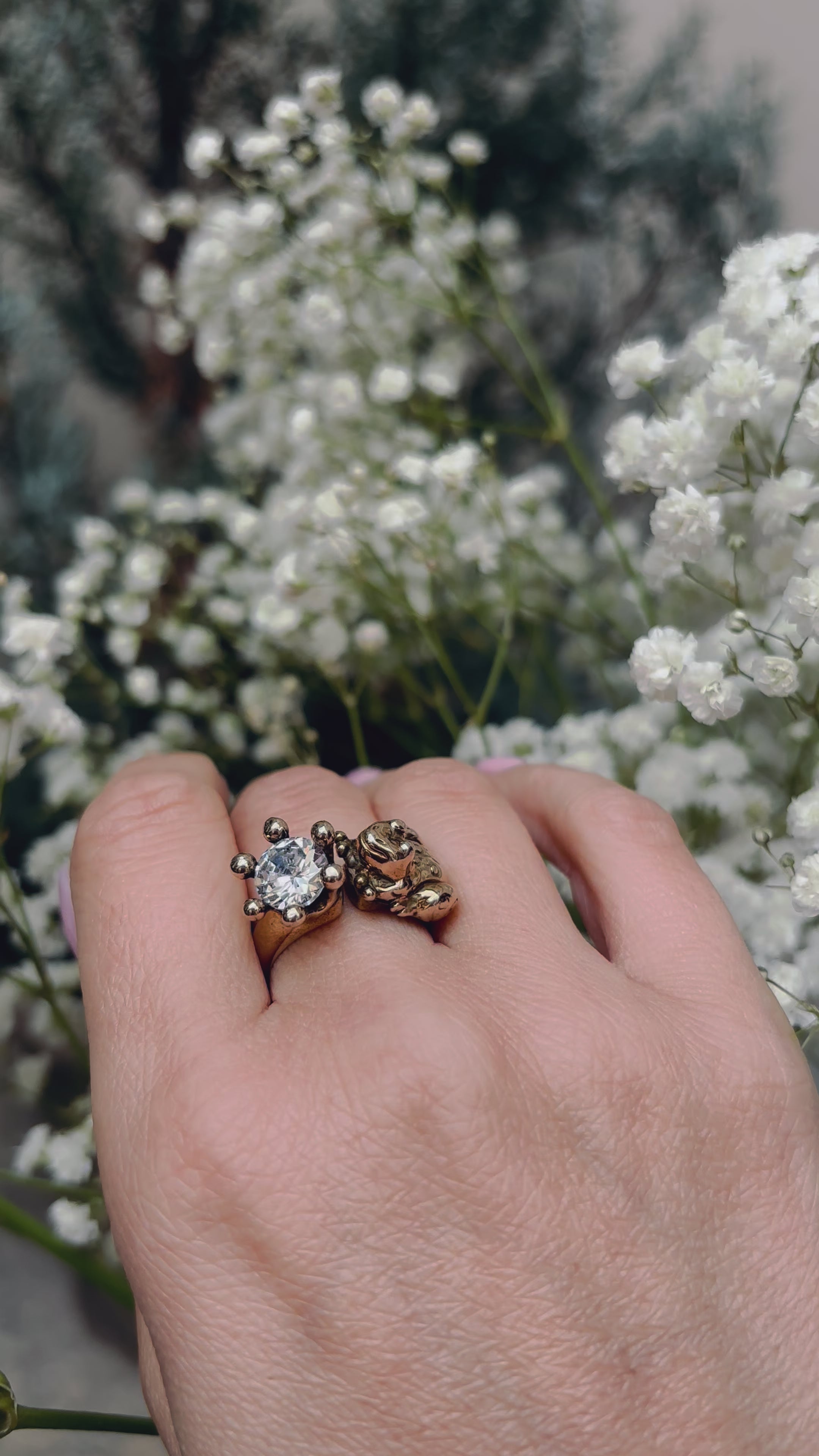 Anello Principe ranocchio con zircone